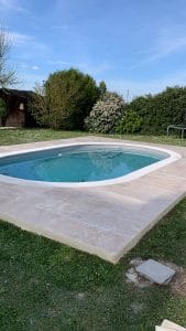 Pose de travertin : résultat final